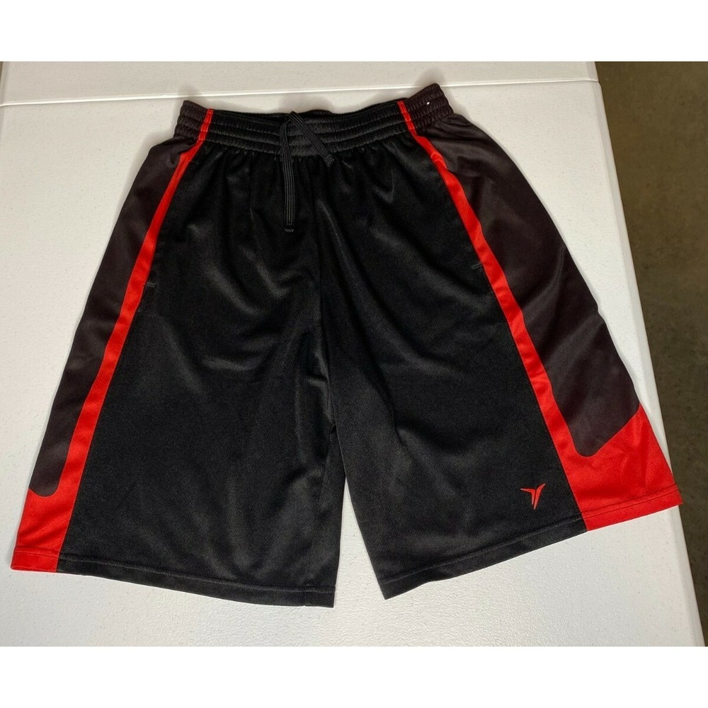 Old Navy Active Mesh Shorts Youth Teen Elastic Waist Drawstring Red Stripe Sz S